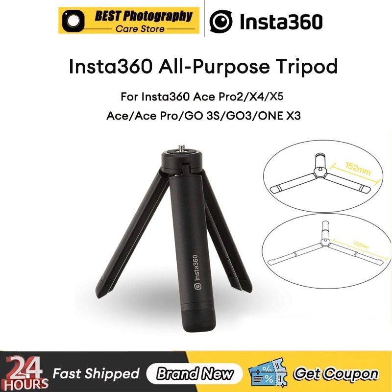 【🇹🇭 กรุงเทพฯ】ขาตั้งกล้องอเนกประสงค์ Insta360 ดั้งเดิมพร้อมเมาท์มาตรฐาน 1/4 เหมาะสําหรับ X5/X4/ACE PRO/GO3, X3, ONE RS, ONE X2