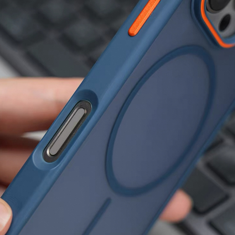 【Orange frame/Matte acrylic hard case/Black】เคส compatible for iPhone 11 12 13 14 15 16 pro max case - รูปที่ 3