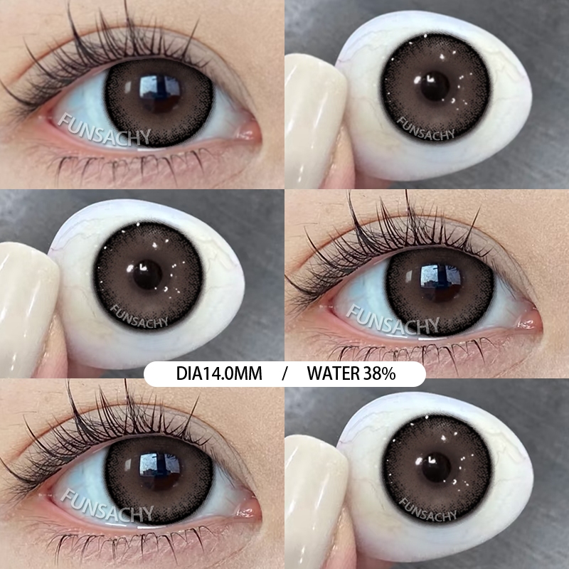 Funsachy Dagami brown คอนแทคเลนส์ สีน้ำตาลเข้ม ขนาดมินิ ขนาดตา ธรรมชาติ ส่งไวจากไทย มาพร้อมคลิปหนีบ