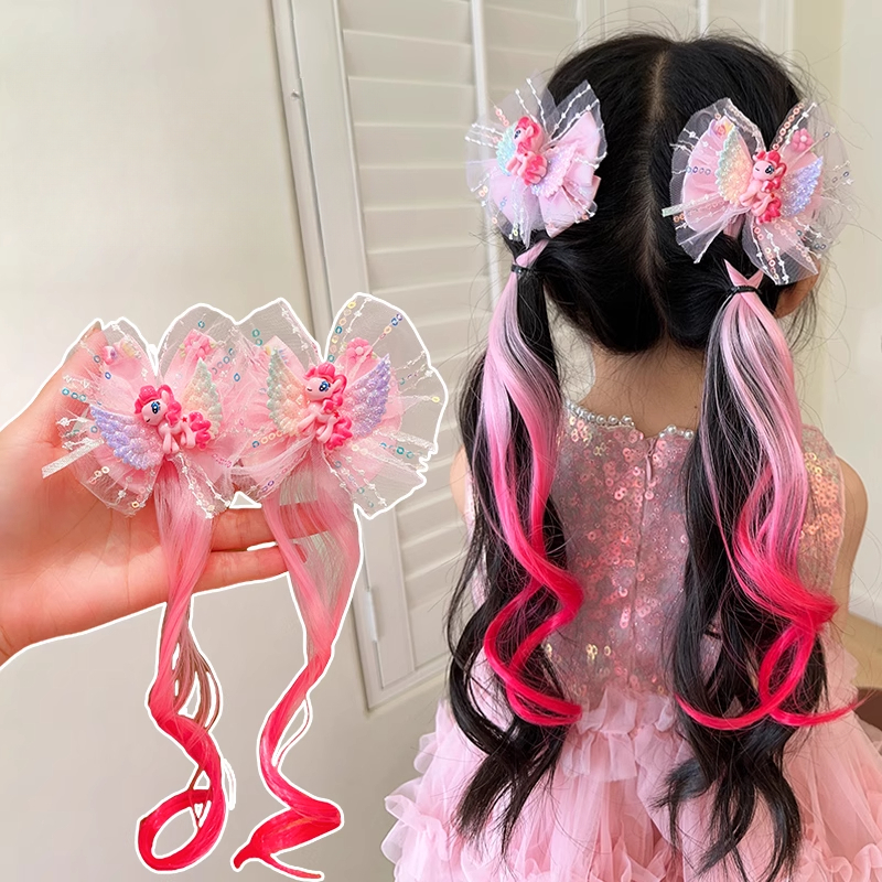 My Little Pony Wig Bow กิ๊บติดผมหางม้าคู่สําหรับเด็ก