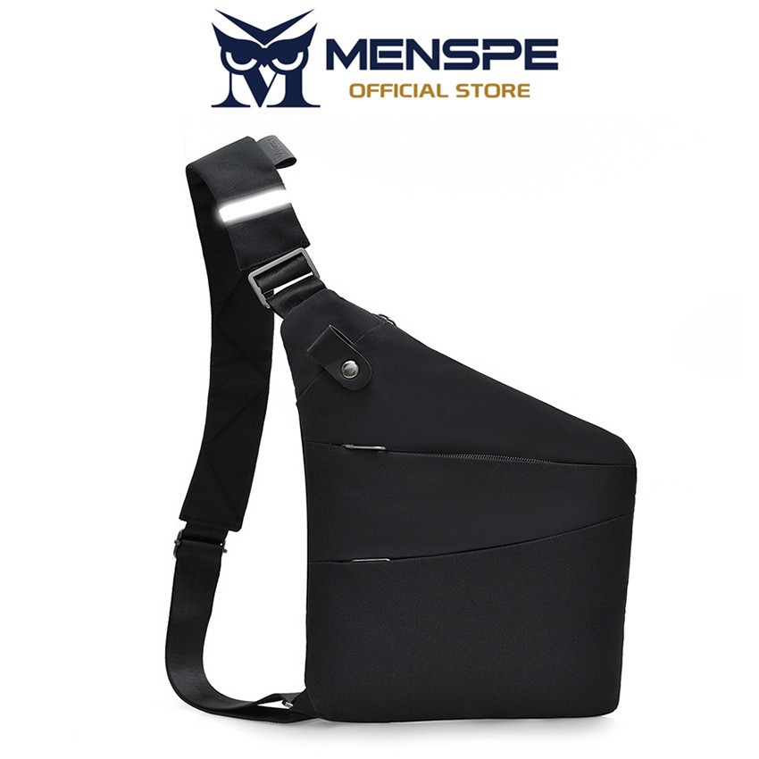 MENSPE Mens Fashion Casual Versatile Travel Chest Bag Ultra Thin Business Sports Street Messenger Bag