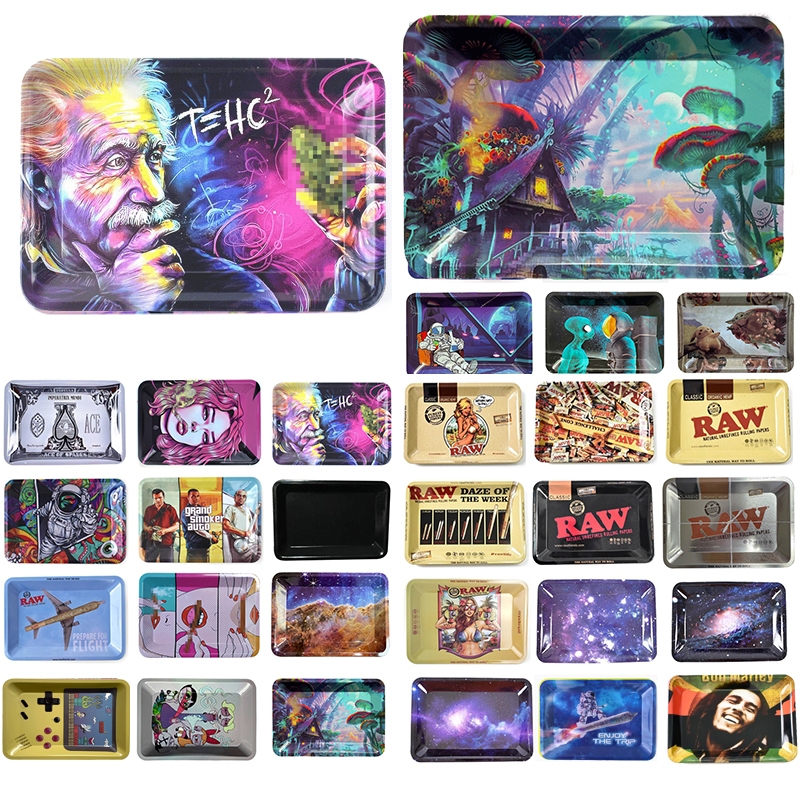 ถาดโลหะ แผ่นเหล็ก ถาดยำสมุนไพร ถาดโรลสมุนไพร พร้อมส่ง Rolling Tray 180mm*125mm