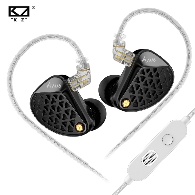 KZ AM16 In Ear หูฟังแบบมีสาย 16 ไดรเวอร์ Professional Hi-Fi IEM หูฟัง 5-45000Hz การตอบสนองความถี่พิเ