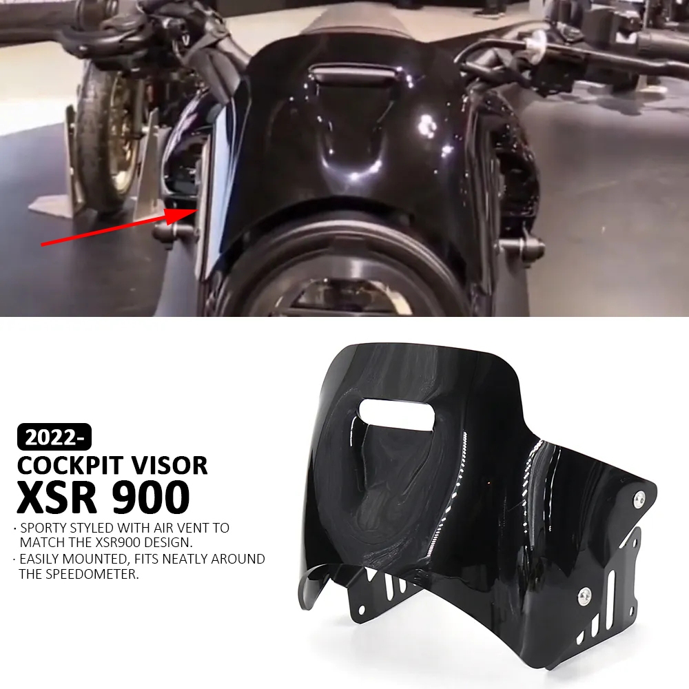 อุปกรณ์เสริมรถจักรยานยนต์กระจกบังลมสําหรับ Yamaha XSR 900 XSR900 XSR 900 2022-2024