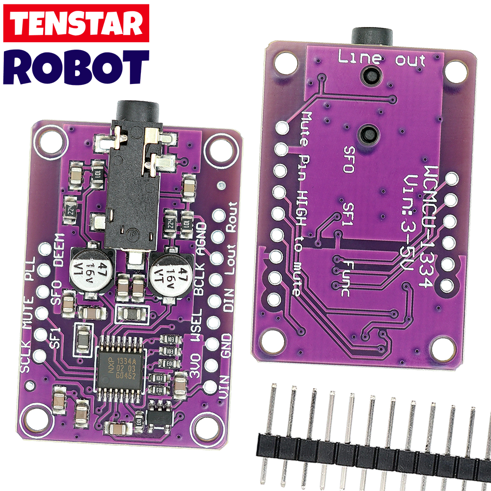 TENSTAR UDA1334A โมดูล DAC UDA1334 I2S DAC เสียงสเตอริโอถอดรหัสโมดูลบอร์ด
