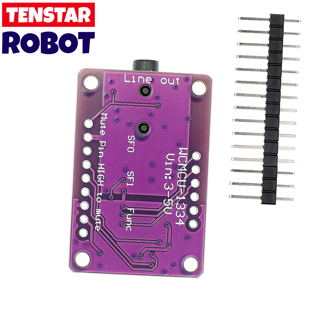 TENSTAR UDA1334A โมดูล DAC UDA1334 I2S DAC เสียงสเตอริโอถอดรหัสโมดูลบอร์ด