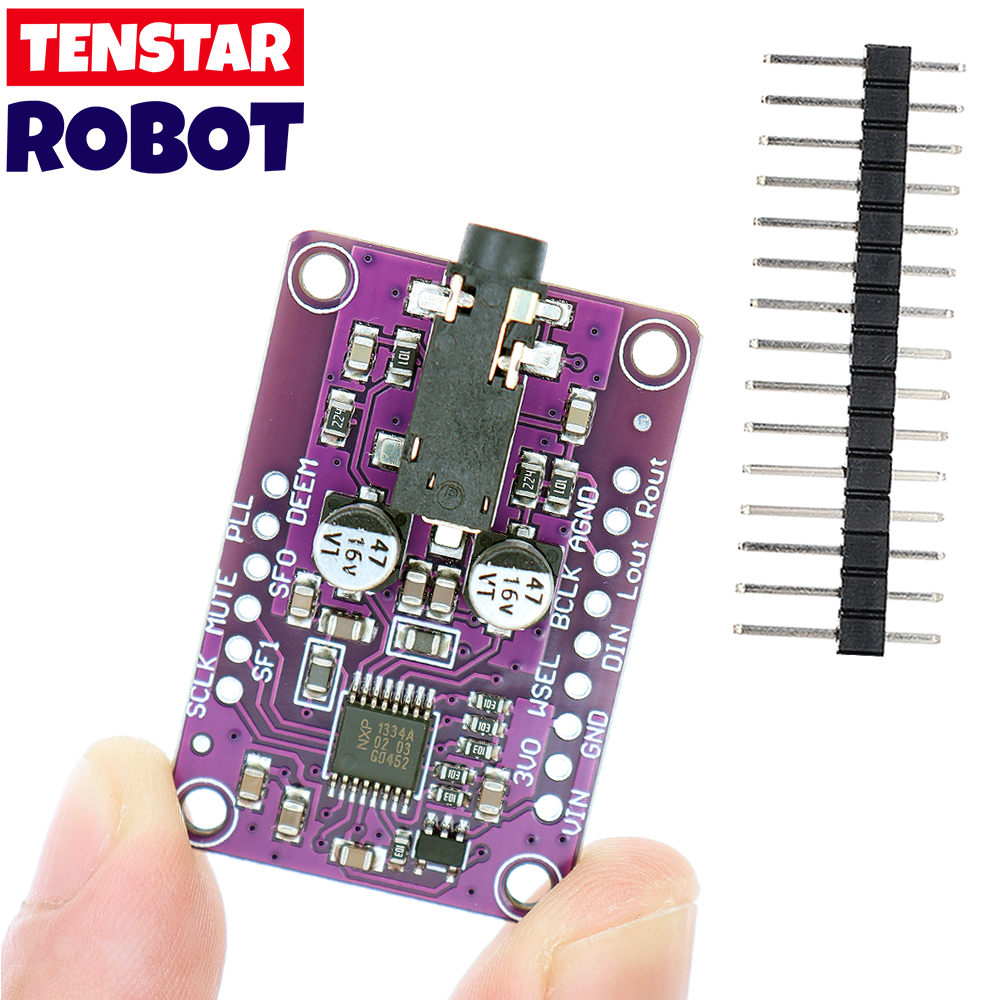 TENSTAR UDA1334A โมดูล DAC UDA1334 I2S DAC เสียงสเตอริโอถอดรหัสโมดูลบอร์ด