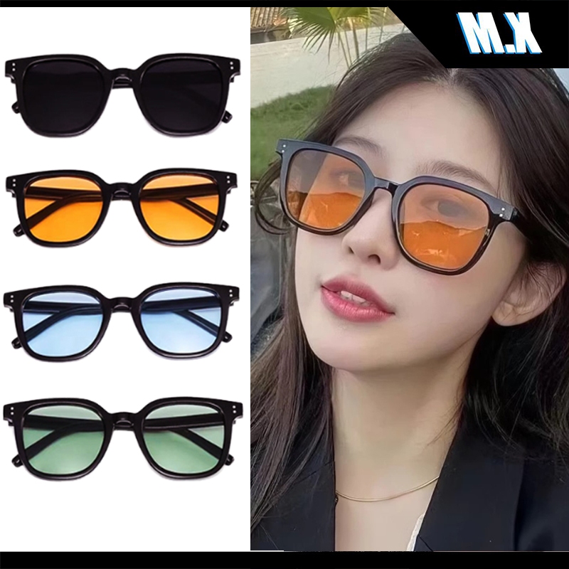 ใหม่แว่นตากันแดดเกาหลีแฟชั่นแว่นตากันแดดฮิปฮอปเลนส์สี ยูวี400 สแควร์กรอบผู้ชายและผู้หญิง 2210