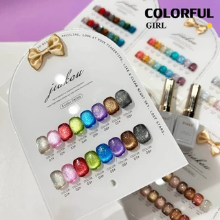 【พร้อมส่ง】JIAKOU 8สี เจลแคทอายเนื้อซาติน/สีเจลแคทอาย ลูกแก้ว ฟรีชาร์ท Cat eye 12สี (แถม ชาร์ท ทามาให้แล้ว)