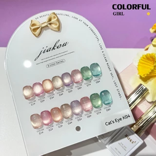 【พร้อมส่ง】JIAKOU 8สี เจลแคทอายเนื้อซาติน/สีเจลแคทอาย ลูกแก้ว ฟรีชาร์ท Cat eye 12สี (แถม ชาร์ท ทามาให้แล้ว)