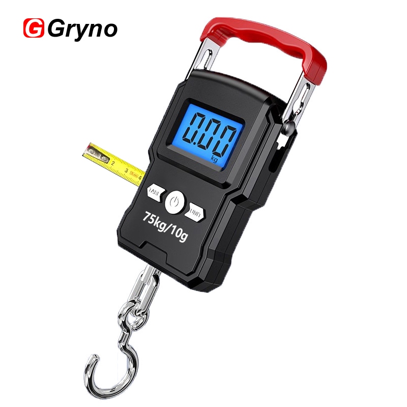 Gryno กระเป๋าเดินทางขนาด 75 กก. LED Digital Electronic Mini Scale สําหรับกระเป๋าเดินทางตกปลาพร้อมเทปวัด