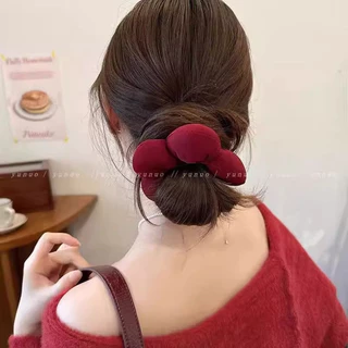 ดอกไม้ Scrunchy Hair Tie ยืดหยุ่นสูงทนทานยางรัดผม