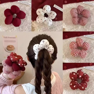ดอกไม้ Scrunchy Hair Tie ยืดหยุ่นสูงทนทานยางรัดผม