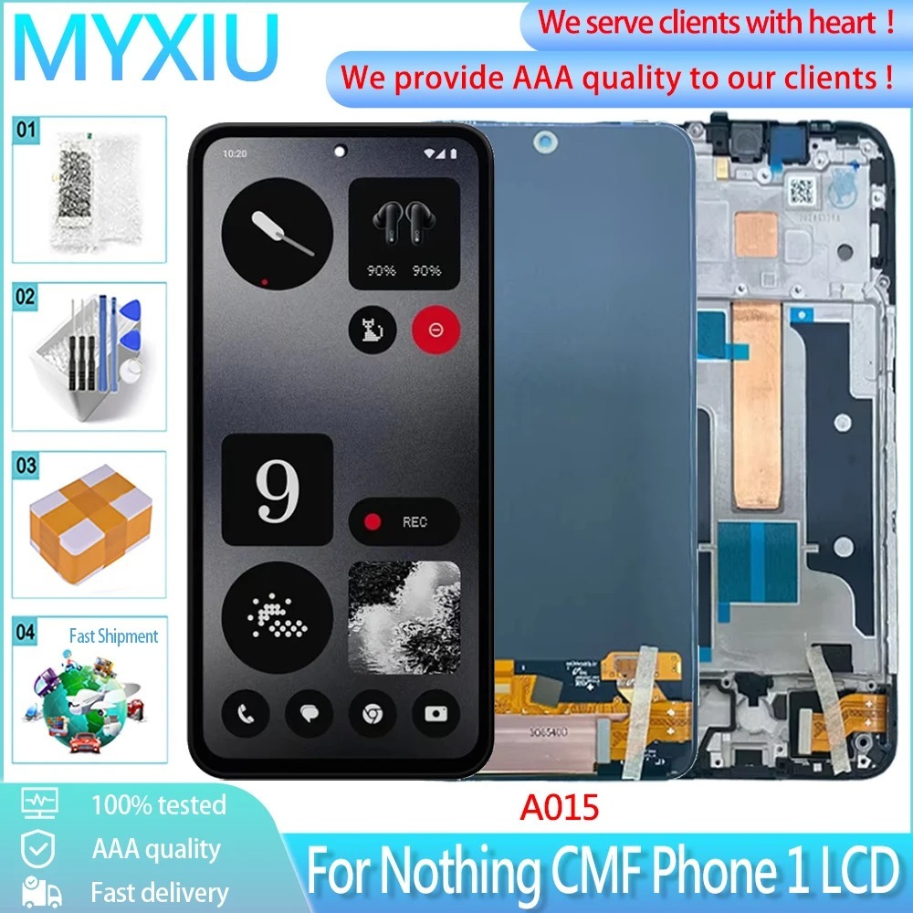 6.67 "AMOLED สําหรับ Nothing CMF โทรศัพท์ 1 จอแสดงผล LCD Touch Screen กรอบ Digitizer สําหรับ Nothing CMF โทรศัพท์ 1 A015 LCD