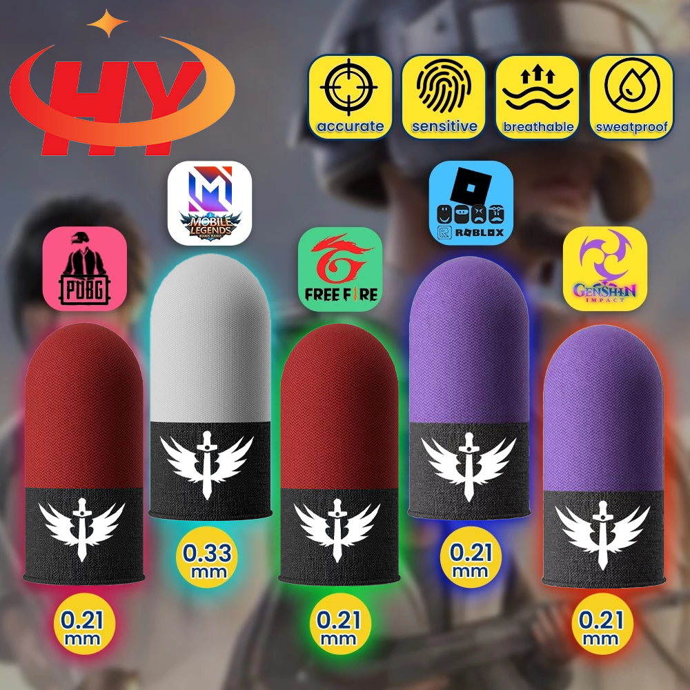HY Double Splicing Material [Angel Holy Sword] Game Finger Cover Nano Fiber Breathable Sweatproof Game Thumb Thin Glove Model
