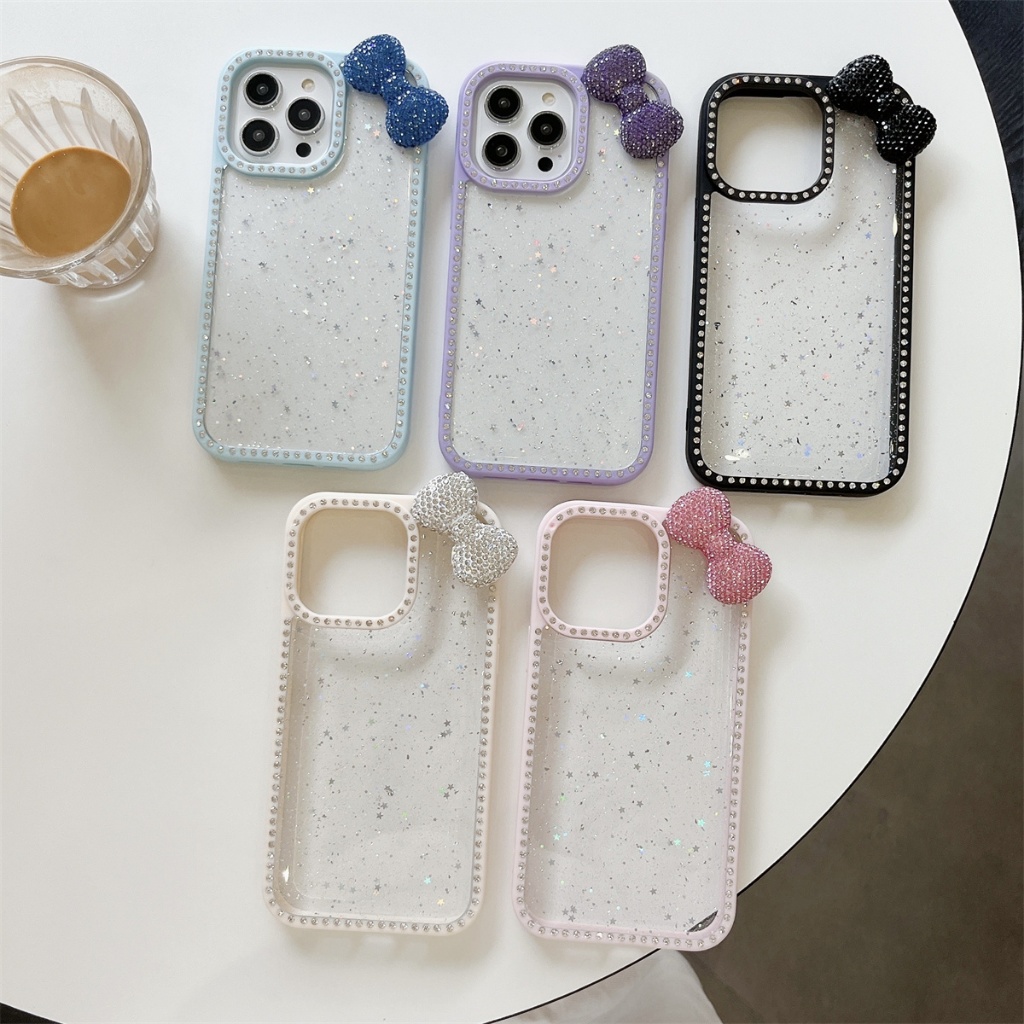 เคส iPhone Bow Dotted สําหรับ iPhone 16 ProMax 15ProMax 15Plus 13 12 11 14ProMax Case