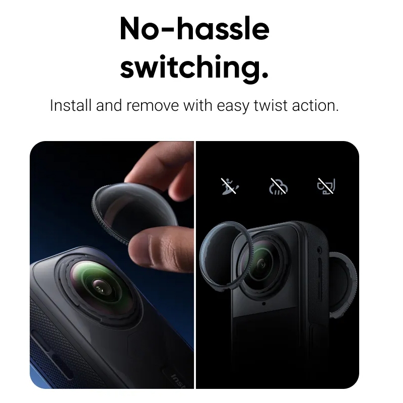ต้นฉบับใหม่ Insta360 X5 เลนส์มาตรฐานการ์ดออกแบบที่ถอดออกได้สําหรับ Insta360 X5 อุปกรณ์เสริมสําหรับกล้อง