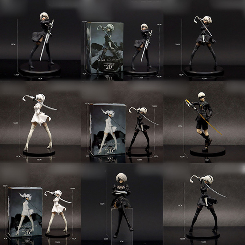 16 รูปแบบ Nier: Automata 2b Pvc Gk อะนิเมะการ์ตูนตัวเลขการกระทําเดสก์ท็อปเครื่องประดับอินเทรนด์ของเล่นรูปปั้นของเล่นสะสม Otaku ของขวัญ