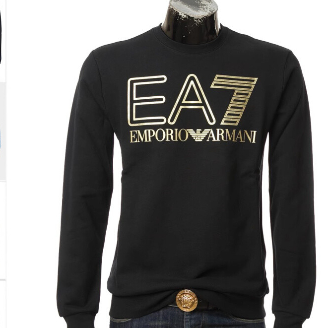 Emporio Armani EA7 Armani Mens Street Wear Fashion Round Neck Sweatshirt Collar Label+Tag