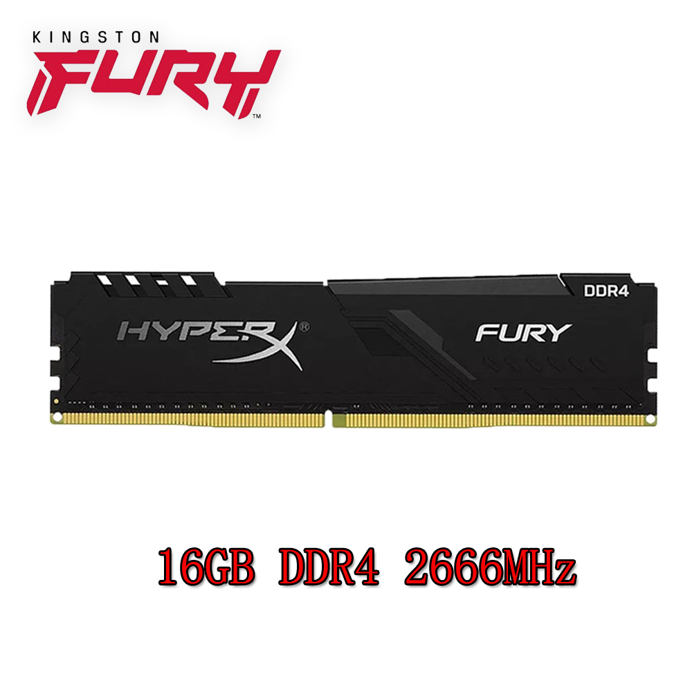 Kingston HyperX Fury DDR4 PC RAM 16GB DDR4 2666MHz PC4-21300U หน่วยความจําเดสก์ท็อปคอมพิวเตอร์ RAM C
