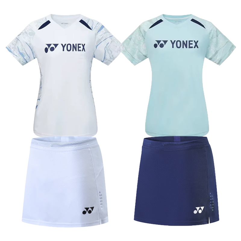 2025 ใช่ เสื้อแบดมินตันชุดกางเกงสั้นกระโปรงกีฬาเสื้อยืดผู้หญิงเทนนิสแบดมินตัน เสื้อเจอร์ซีย์