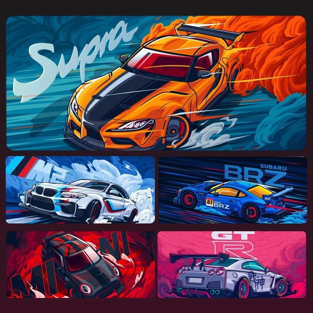 อะนิเมะ Cool รถ Mousepad อะนิเมะเมาส์ Pad Gamer โต๊ะ Gaming แล็ปท็อป PC Gamer อุปกรณ์เสริมเม้าส์คีย์บอร์ด
