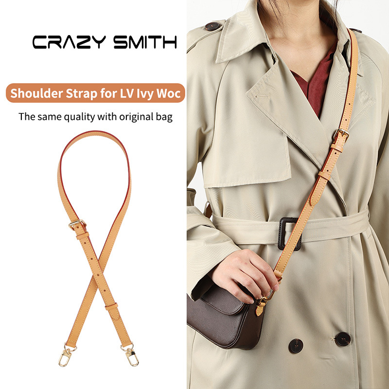 CRAZYSMITH สายสะพายไหล่หนังแท้ ปรับขนาดได้ เหมาะสำหรับ LV Ivy WOC