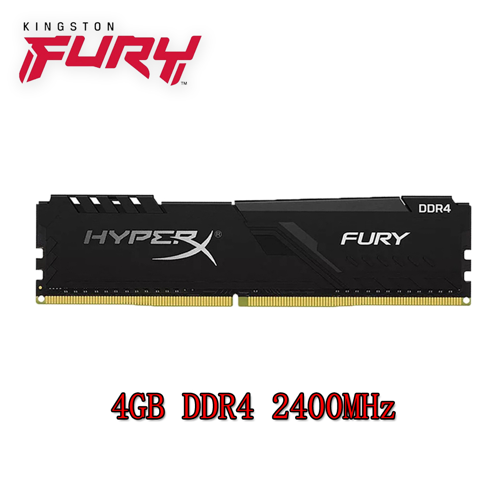 Kingston HyperX Fury DDR4 RAM 4GB DDR4 2400MHz HX424C15FB/4 เดสก์ท็อป Mmeory PC RAM คอมพิวเตอร์ 1.2V