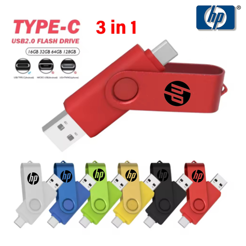 TYPE-C แฟลชไดรฟ์ USB 3-in-1 ความจุจริง 2TB 1TB 4GB 8GB 16GB 32GB 64GB 128GB 256GB 512GB แฟลชไดรฟ์ USB มือถือ
