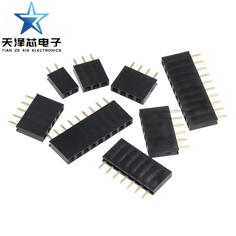 20PCS เดี่ยวแถว Pin หญิง Header ซ็อกเก็ต Pitch 2.54 มม.1*2 P 3 P 4 P 5 P 6 P 7 P 8 P 9 P 10 P 12 P 1