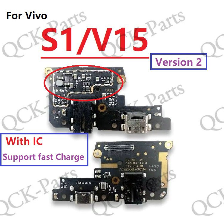 พร้อมเครื่องชาร์จ IC ชาร์จพอร์ต Dock Connector อะไหล่ USB Flex Cable สําหรับ VIVO S1 V15