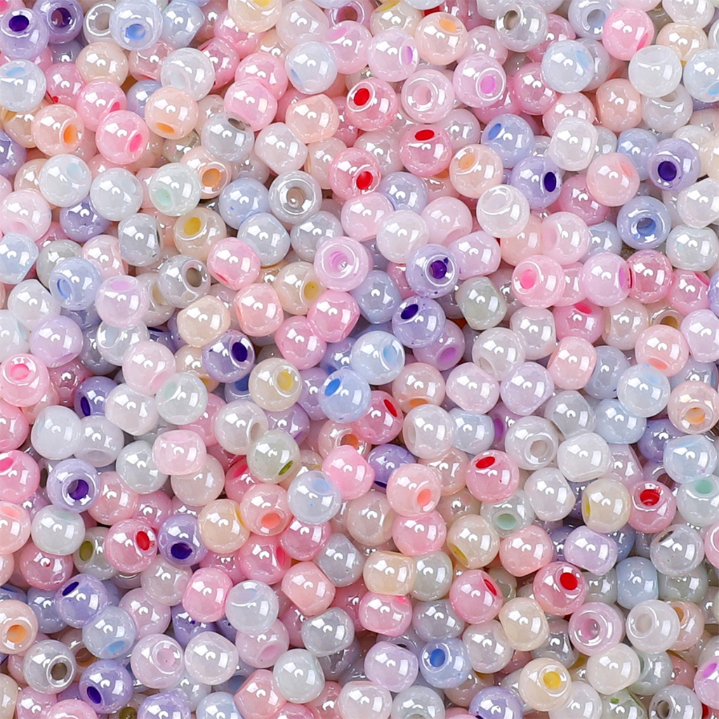 ลูกปัดแก้วข้าวครีมคุณภาพสูง 4 มม. 170 ชิ้น/แพ็ค สำหรับ DIY สร้อยคอและสร้อยข้อมือ