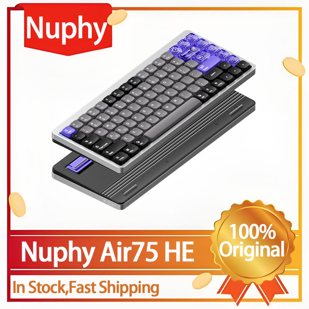 NuPhy Air75 HE คีย์บอร์ดเกม Esports แกนแม่เหล็ก 8k Latency ต่ํา Quick Trigger คีย์บอร์ดเกมที่กําหนดเ