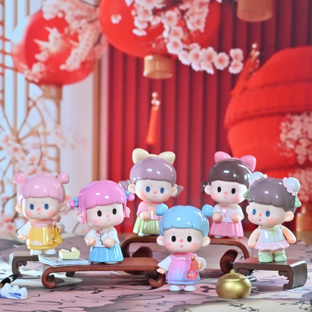 BUER Guofeng Series มินิตัวเลข Pvc พร้อมหมายเลข 4 ซม. 24 ชิ้น
