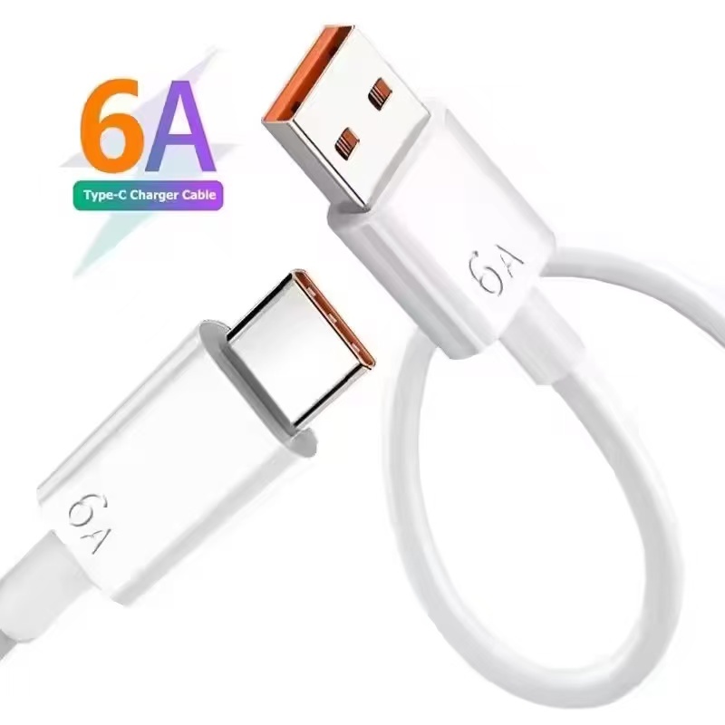 1 Mete 6A สายเคเบิลข้อมูลสาย USB & TYPE-C & Micro & ios ใช้งานร่วมกับ Millet Vivo Glory Redmi Fast สายชาร์จ