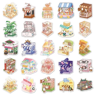 50ชิ้นน่ารักการ์ตูนสัตว์ร้านค้าสติกเกอร์สําหรับโทรศัพท์แล็ปท็อปหมวกกันน็อคสติ๊กเกอร์กราฟฟิตีกันน้ําสร้างสรรค์ ทําเอง
