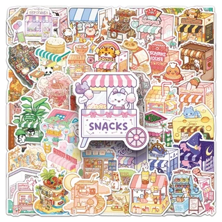 50ชิ้นน่ารักการ์ตูนสัตว์ร้านค้าสติกเกอร์สําหรับโทรศัพท์แล็ปท็อปหมวกกันน็อคสติ๊กเกอร์กราฟฟิตีกันน้ําสร้างสรรค์ ทําเอง