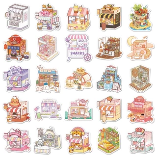 50ชิ้นน่ารักการ์ตูนสัตว์ร้านค้าสติกเกอร์สําหรับโทรศัพท์แล็ปท็อปหมวกกันน็อคสติ๊กเกอร์กราฟฟิตีกันน้ําสร้างสรรค์ ทําเอง
