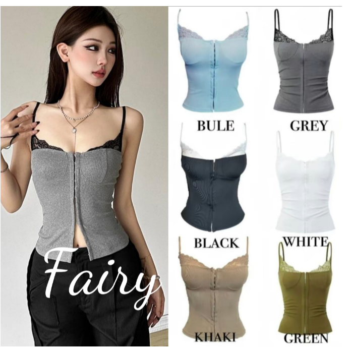 Fariy🍒คลังสินค้าพร้อม🍒เสื้อชั้นในลูกไม้สไตล์เรโทรเซ็กซี่สำหรับผู้หญิง เสื้อกล้ามสาวฮอตสุดเซ็กซี่