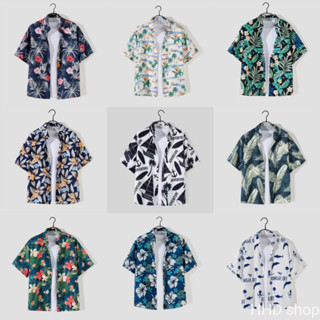 【2025 ใหม่】เสื้อฮาวายผู้ชาย hawaiian shirt เสื้อเที่ยวทะเล h…