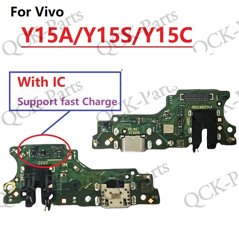 สําหรับ Vivo Y15A Y15S Y15C พร้อม IC USB ชาร์จแท่นชาร์จพอร์ตบอร์ดพร้อมไมโครโฟนสาย Flex
