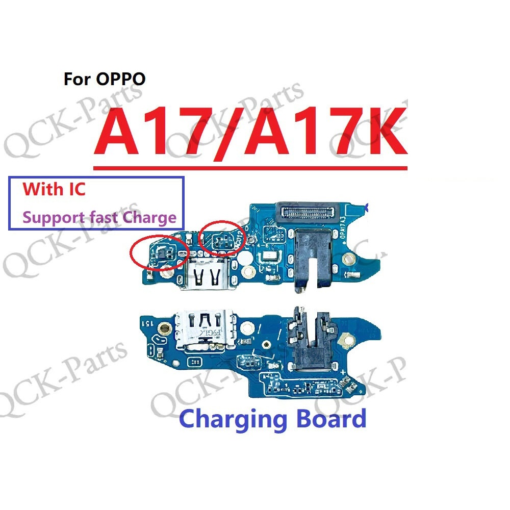 สําหรับ OPPO A17 A17K พร้อม IC USB Charger พอร์ตชาร์จ Micro Dock Connector Board Flex Cable