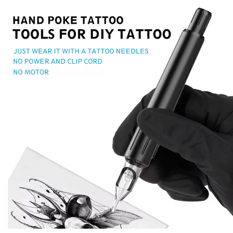 EZ Hand Poke Stick Tattoo Kit Supply DIY สักตลับหมึกเข็ม Stick และมือ Poke เครื่องมือ Tattoo Kit อุปกรณ์เสริม