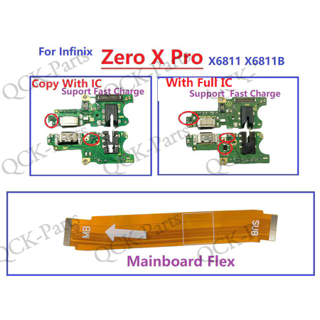 สําหรับ Infinix Zero X Pro X6811 X6811B พร้อม IC Charger แท่นชาร์จพอร์ตขั้วต่อ Flex Cable เมนบอร์ดหลัก Flex