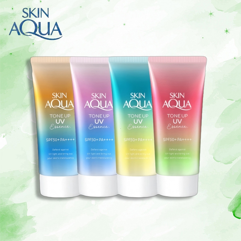 แพ็กเก็ทใหม่ Skin Aqua Tone-Up UV Essence SPF50+PA++++ 80g. กันแดด กึ่งเมคอัพเบส ปรับสีผิว
