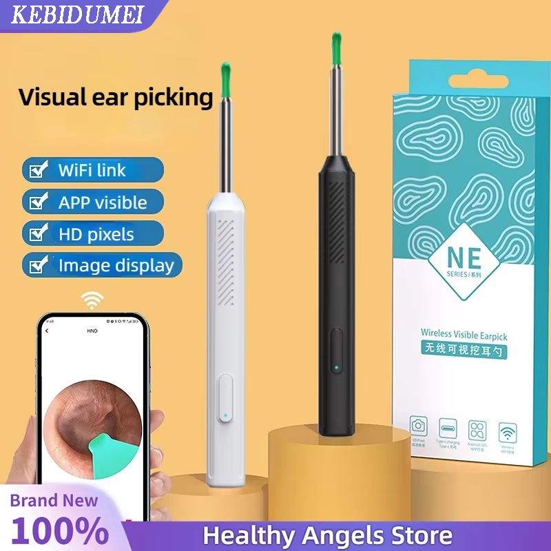 [Youyue] เครื่องทําความสะอาดหูแบบภาพอัจฉริยะพร้อมกล้อง 1296P Ear Sticks Otoscope USB ชาร์จเครื่องมือ