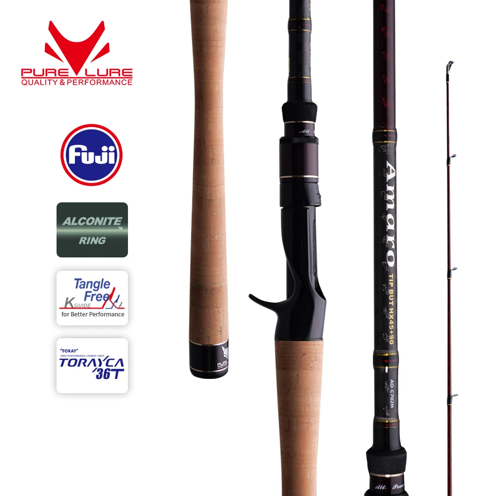 Purelure AMARO Spinning Rod สําหรับเบสคาร์บอนสูงโยนยาวตกปลา Rod ใน FUJI อุปกรณ์เสริม, Plus Spinning 