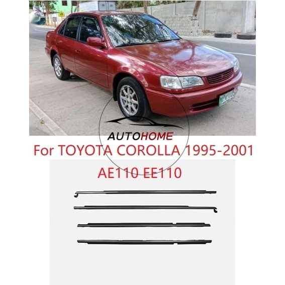1 ชุด CHROME OUTER ยาง MOLDING WEATHERSTRIP ซีลสําหรับ TOYOTA COROLLA LOVELIFE 1996 1997 1998 1999 2000 2001 AE110 AE111 EE110
