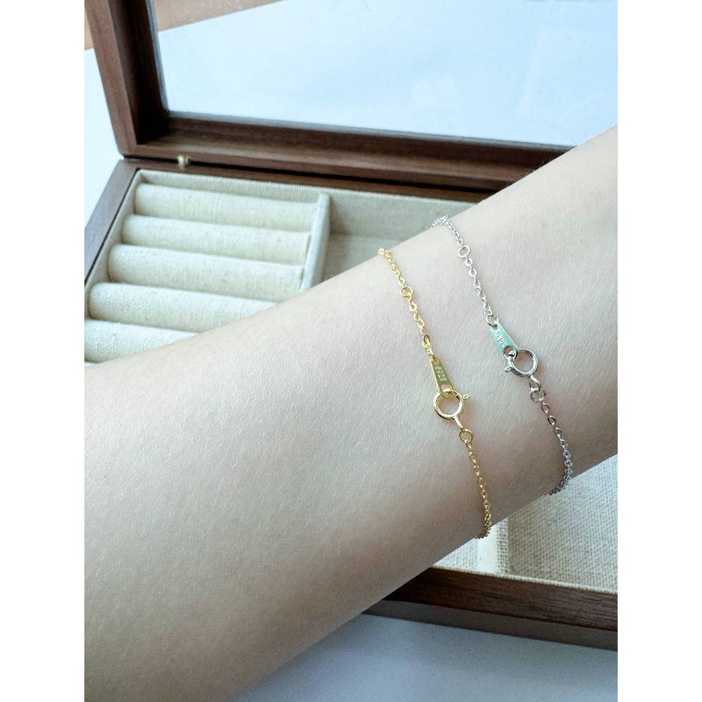 สร้อยข้อมือผู้หญิง เงิน925 เคลือบทอง14K โซ่ตัวโอ เรียบง่ายใส่ได้ทุกแบบ จัดส่งด่วนทางการ 1-2 วัน - รูปที่ 6