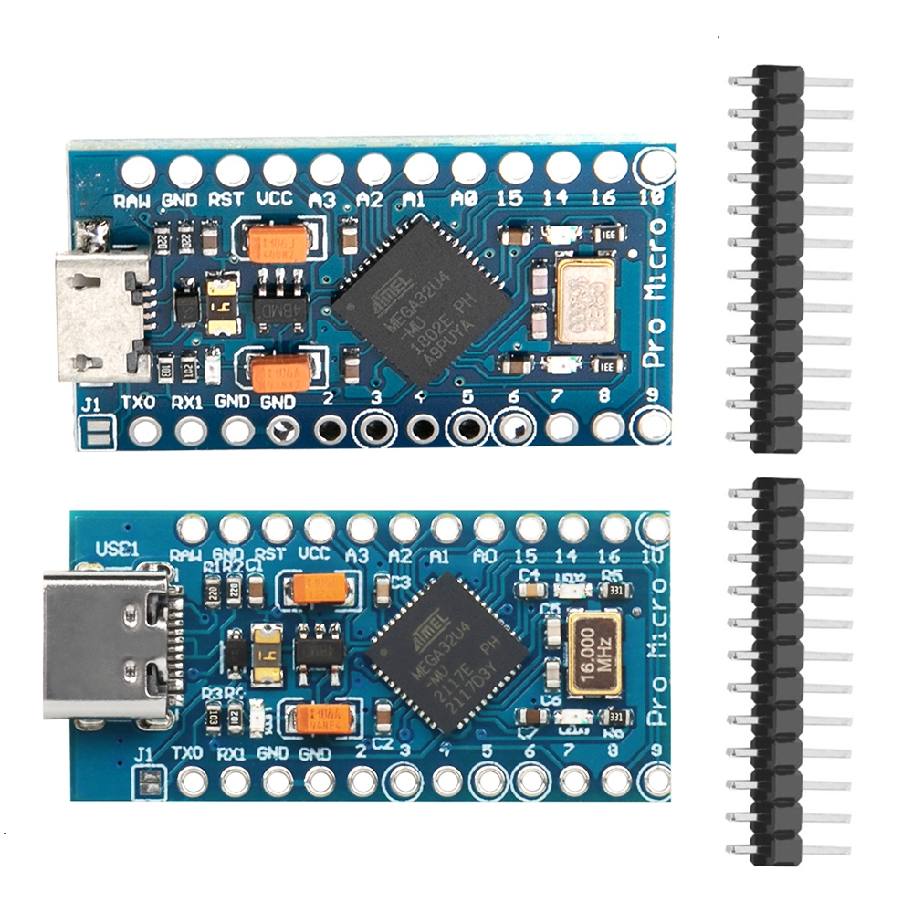 Mini/Micro/Type-C USB Pro Micro ATMEGA32U4 3.3V 8MHz/5V 16MHz โมดูล bootloader สําหรับ Arduino 2 แถว Pin Header